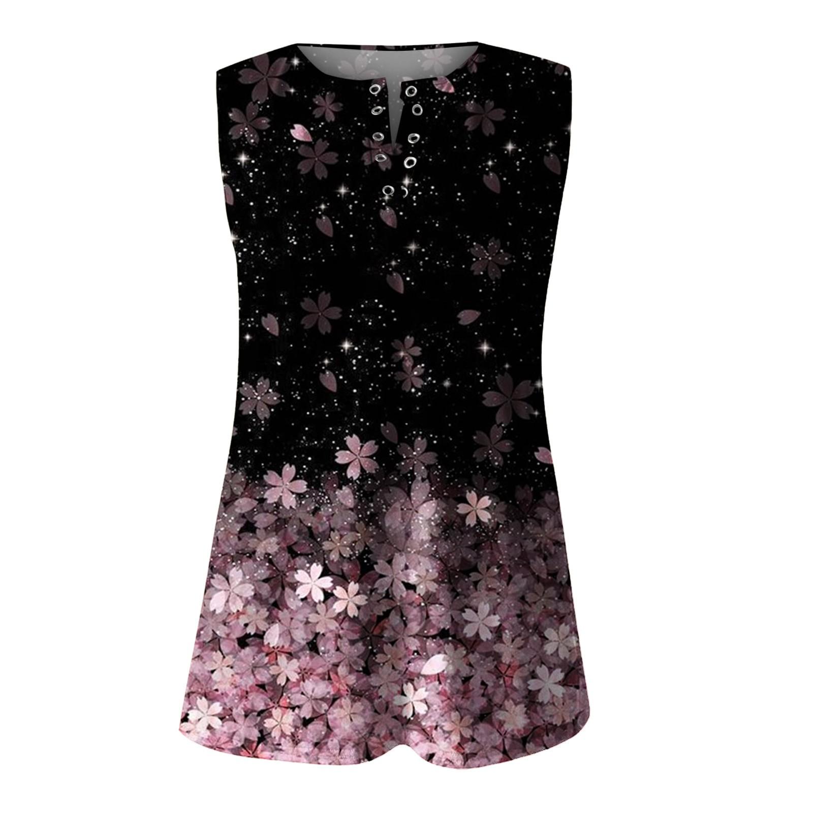 

(SU)Женская летняя модная футболка без рукавов с принтом перьев, майка