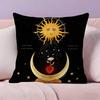 Sun Moon Mandala Series Pattern Pillow Case Anti-dustmite Pillowcase Invisible Zipper Silky Short Plush Sofa Cushion Cover