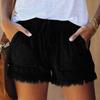 2026 New Elastic Waist Drawstring Casual High-Waisted Slimming Women's Denim Shorts