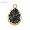 12mm*19mm 18K Gold Plated Teardrop Charms Pendants For Jewelry,Brass With Resin Teardrop Shape Charms,DIY  Earring Pendant