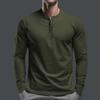 2024 New Spring And Autumn Men T-Shirt Leisure Sports Long Sleeve Men'S Clothing Base Shirt Henley Shirt Free Shipping