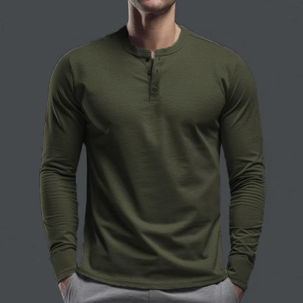 2024 New Spring And Autumn Men T-Shirt Leisure Sports Long Sleeve Men'S Clothing Base Shirt Henley Shirt Free Shipping