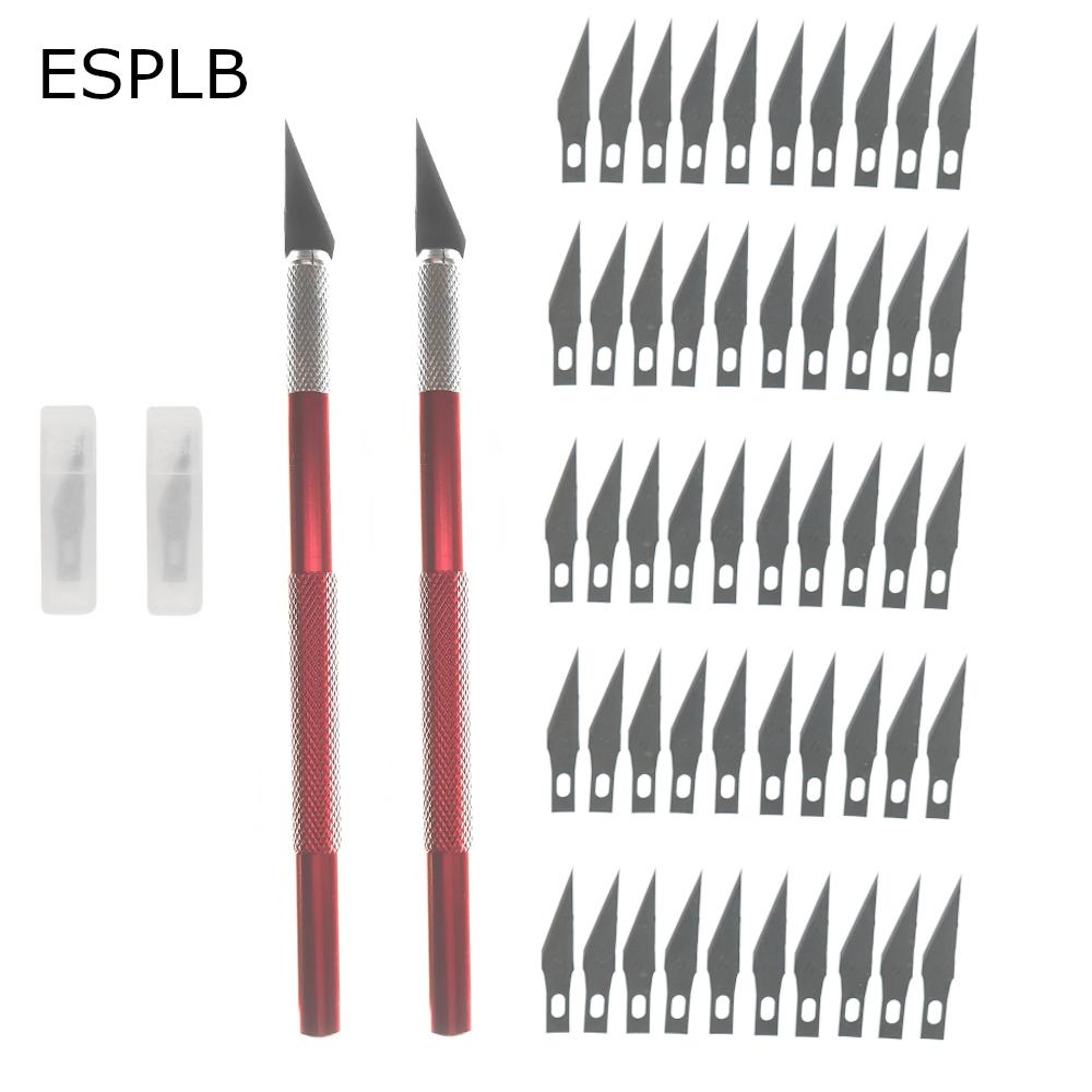 Engraving Non-Slip Metal Scalpel Knife Kit + 50/20/10/5pcs #11 Blades Cutter Craft Knives for Mobile Phone PCB Repair Hand Tools