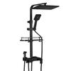 Household Bathroom Thermostatic Rain Shower Black Digital Display Pressurized Shower Head Button Showerhead Set