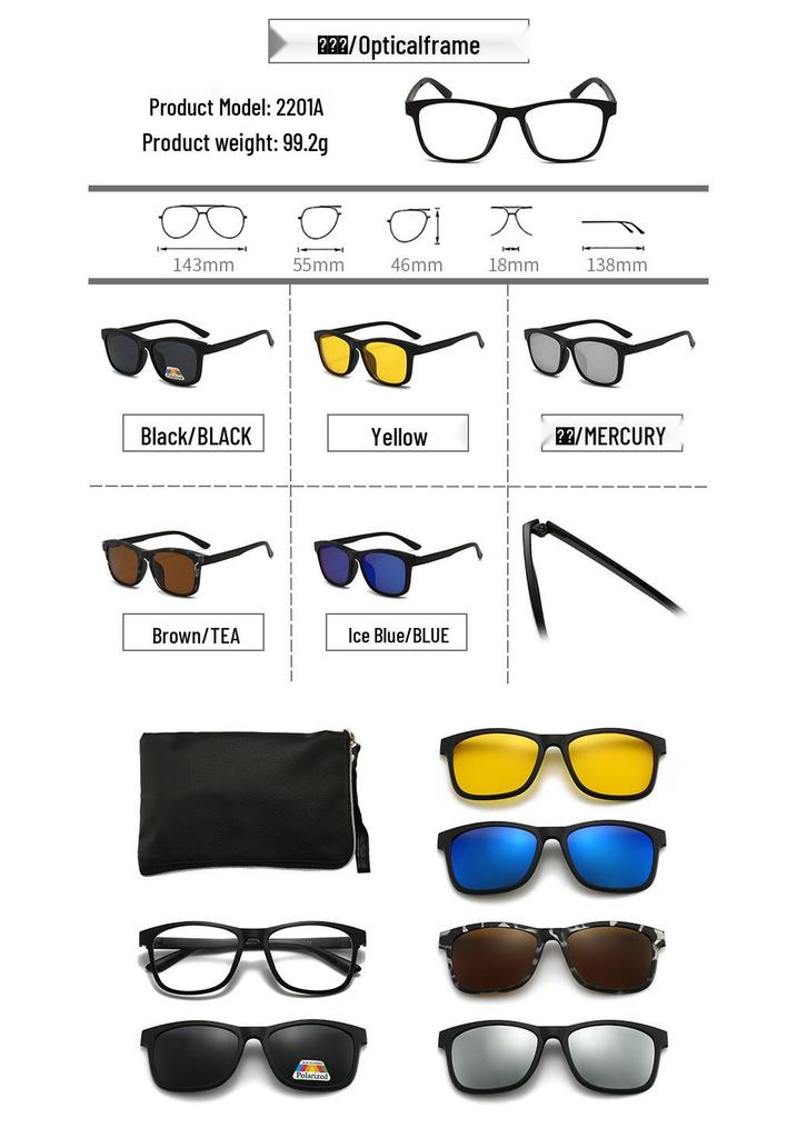 22XX Magnetic Clip-on Polarized Sunglasses for UV Protection and Driving