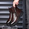 Chelsea-Stiefel aus echtem Leder für Herren, Schaffell, atmungsaktiv, vielseitige Herrenschuhe, mittlerer Einzelstiefel, runder Kopf, Ritterstiefel