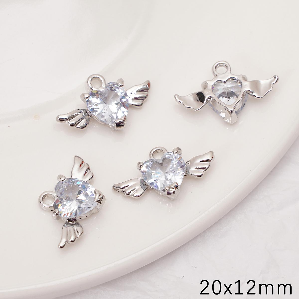 

Подвески-шармы из сплава с сохраняющим цвет цирконом для изготовления браслетов, ожерелий и ювелирных изделий своими руками Love Wings