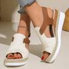 Women Wedge Sandals Open Toe Platform Shoes Lightweight Breathable Retro Style Thick Sole Summer Casual Footwear