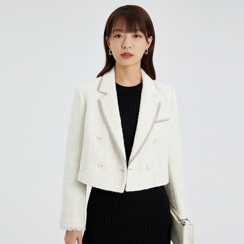 TATU Women's Elegant Short Tweed Style Jacket