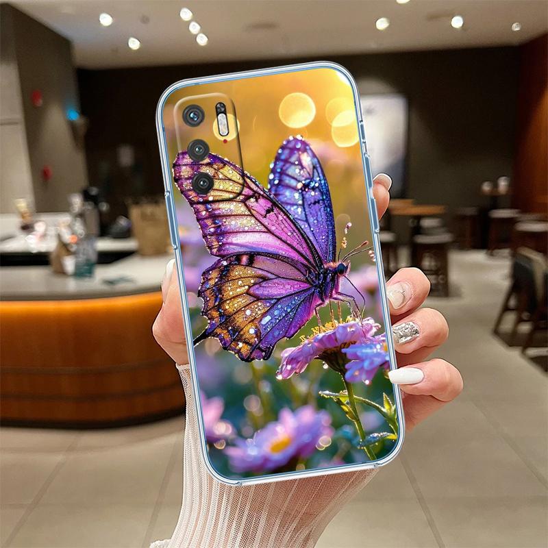 UP22 Colorful Butterfly Transparent Phone Case for Samsung Galaxy A04 A04S A14 A23 A34 A54 M23 M33 M52 M53