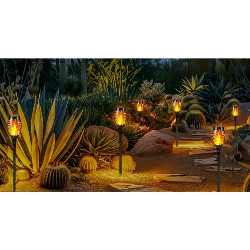 8PCS Solar Flickering Flame Light - Warm, Decorative Analog Flame Light Garden | Flickering Flame Effects | Durable Plastic, LED Light