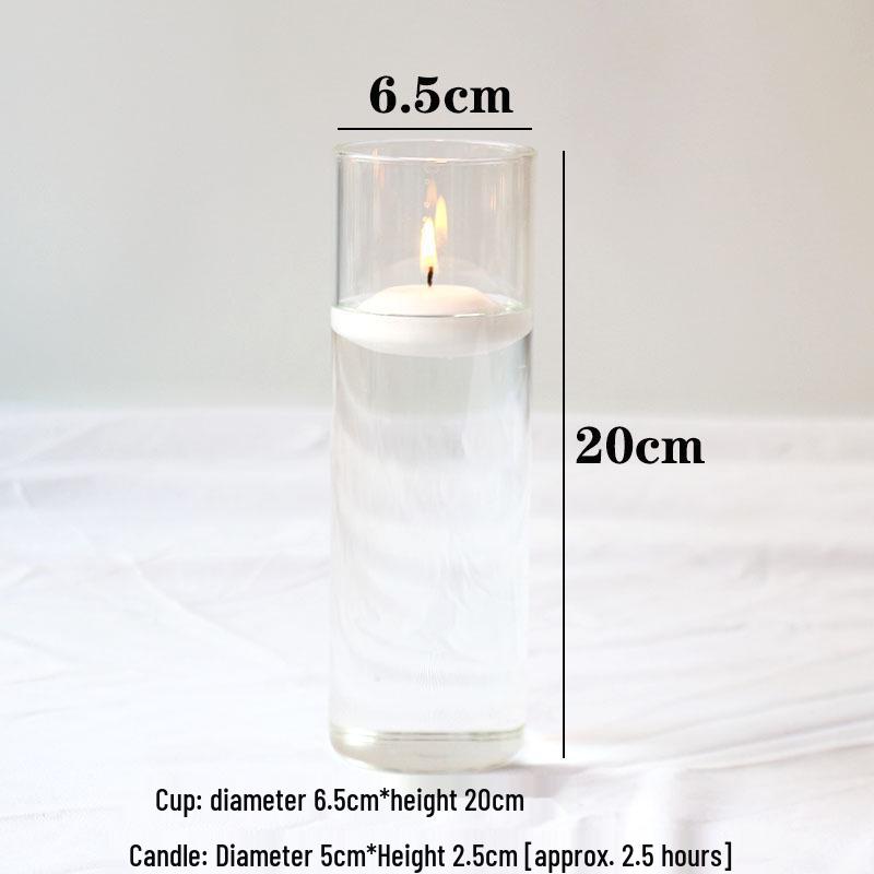 Glass Candle Holders for European Romantic Dinner, Wedding, Birthday, or Hotel Events - Floating Water Candles Included