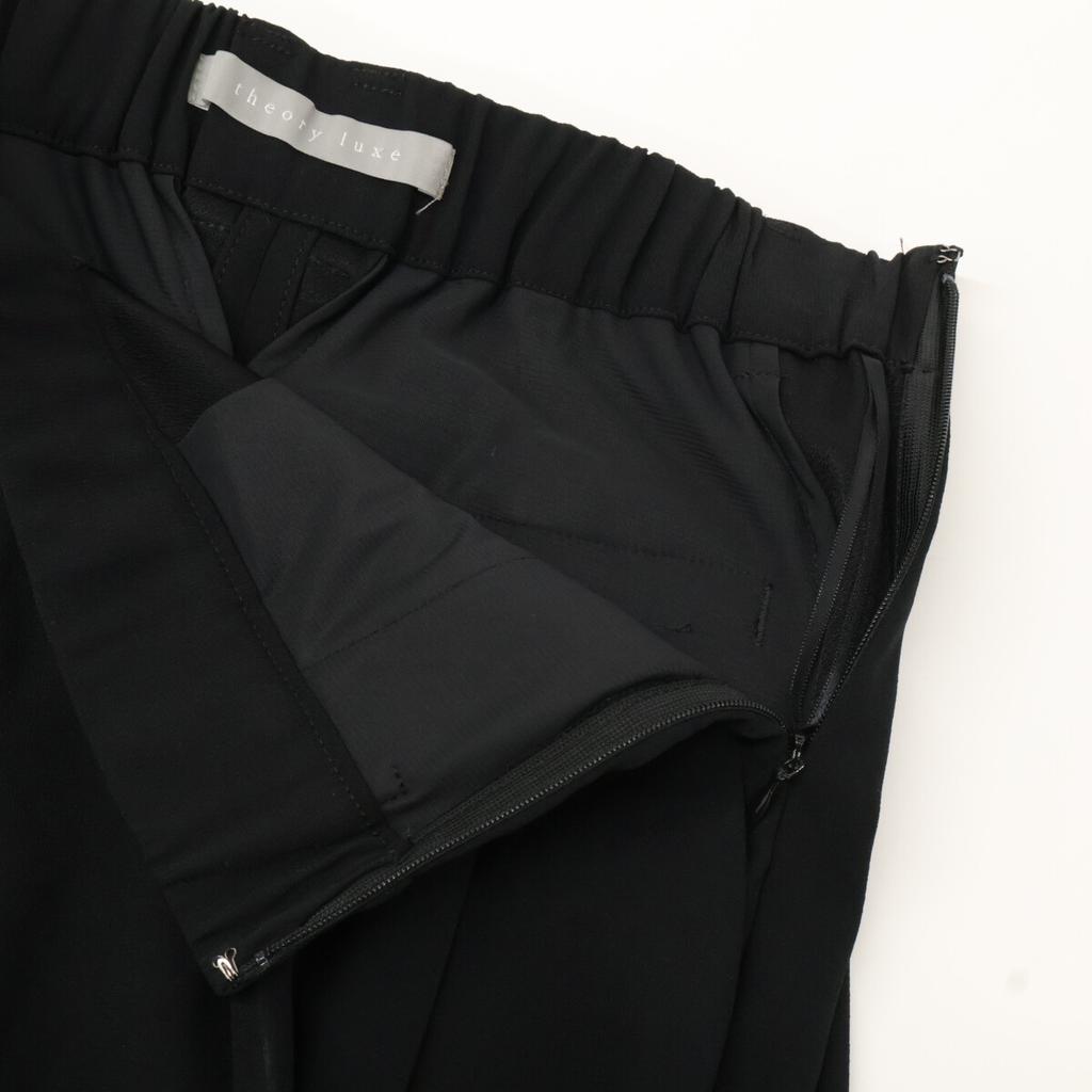 theory luxe 24Stainless Steel 03-4106419 Black Belted Wide Flare Pants Bottoms S34 blackUsed