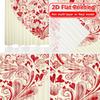 2D Flat Printing  2pcs Heart Whirlwind Pattern Chic Curtains Durable 100% Polyester Fabric Curtains Room Decor Decorative for