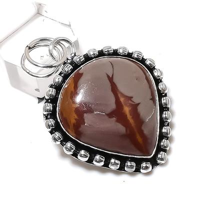 Natuurlijke Noreena Jaspis Edelsteen Handgemaakte 925 Sterling Zilveren Hanger 1.97" h8E55