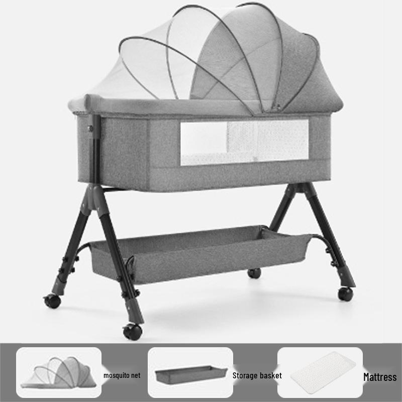 Трансформируемая детская кроватка и колыбель: Портативная, Складная, Многофункциональная Прикроватная Колыбель для Новорожденных.