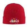 Jesus saved lifecross letters design Unisex Women Unisex Knitted Hat Beanie Pullover Cap Winter Thermal Warm Christmas Outdoor Cy