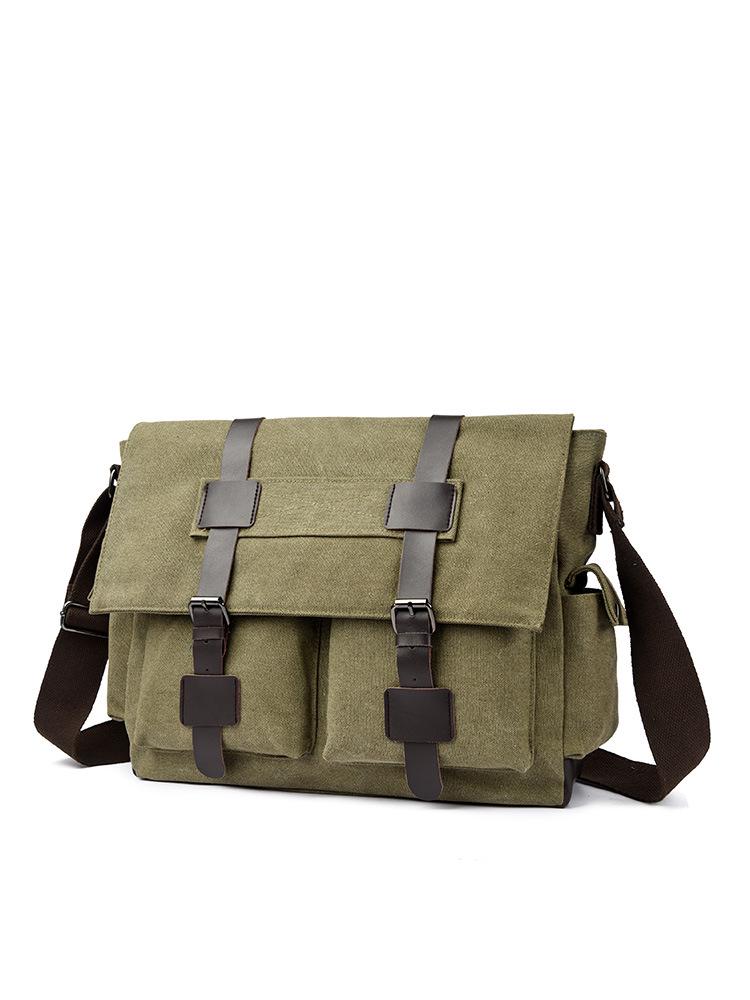 Korean Canvas Messenger Bag: Trendy Large Capacity Shoulder Bag for Men, Students, and Camera Gear