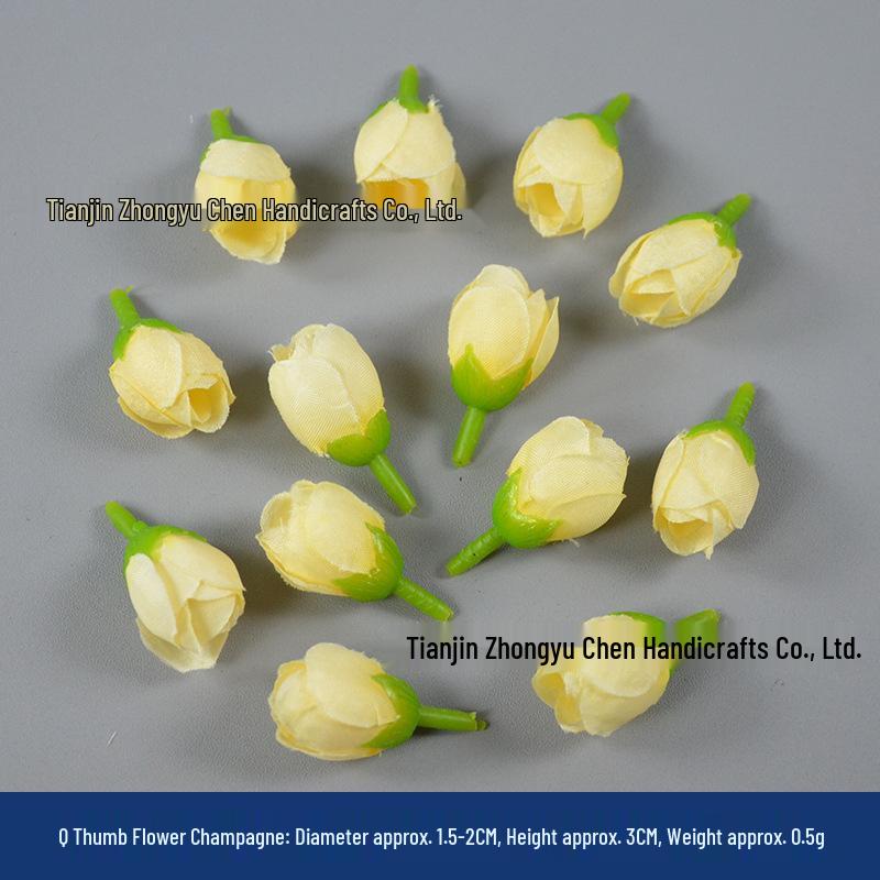 Champagne Silk Imitation Flowers for Hairpins, Hanfu Headdresses, Souvenirs, and Performance Accessories.