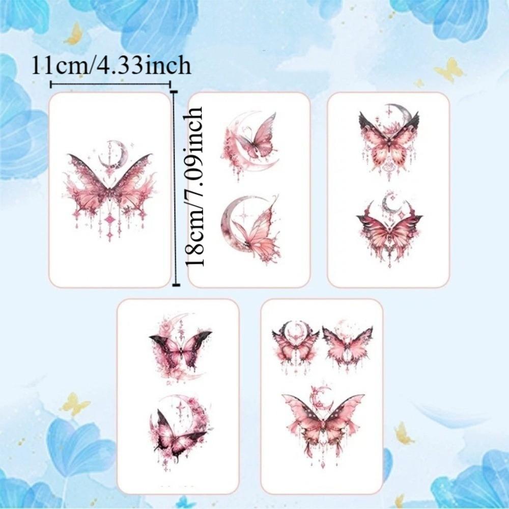 Waterproof Butterfly Tattoo Stickers Moon Pattern Flower Tattoo Stickers  Female