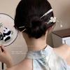 Chinese Retro Style Three-dimensional Flower Butterfly Alloy Women's Hairpin Long Tassel Chain Hanfu Updo Hair Clip Headwear