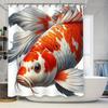 Goldfish Shower Curtain Fish Print Decor for Bathrooms Waterproof Fabric Available In Various Sizes