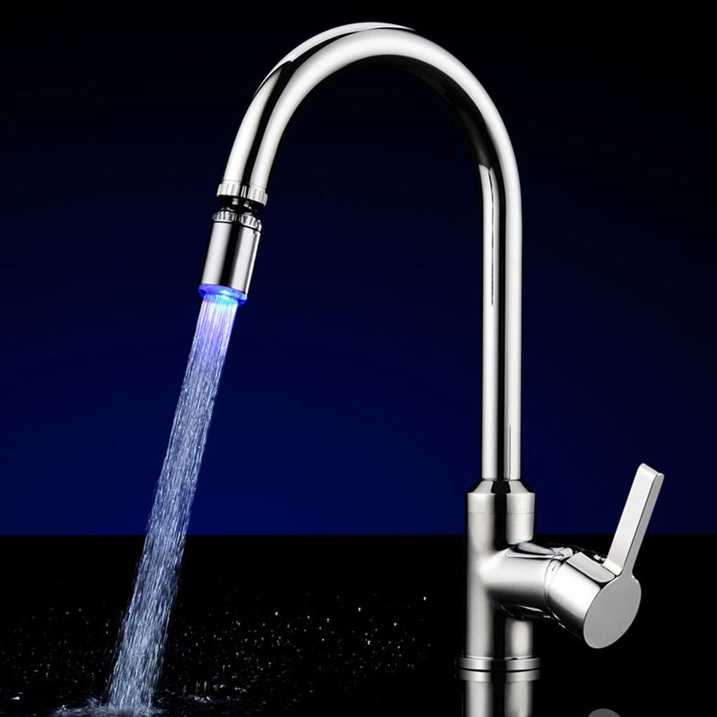 Temperature Control Sensitive LED Rotatable Water Faucet Light Water Color Changing Sink Tap