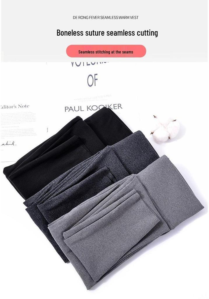 Plus Size High-Waisted Women's Pants - Warm Fleece Base Layer for Autumn and Spring
