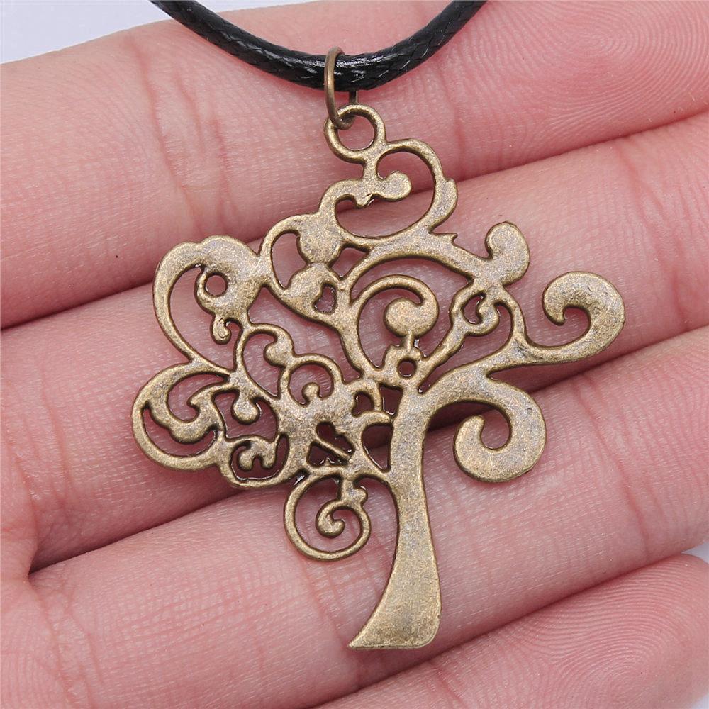 Tree of Life Nature Growth Pendant Antique Bronze Metal Daughter Choker Necklace Trendy Gift