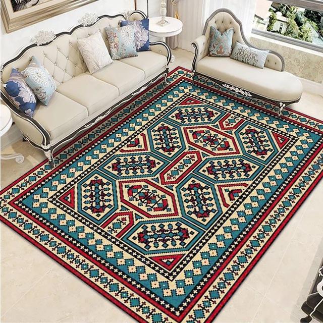 Home Ethnic Living Room Rug Coffee Table Sofa Rug Bohemian Rug Scandinavian Retro Floor Mats Bedroom Decoration Carpet