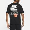 Nike Three-Swoosh American Retro Letter Logo Short-Sleeve T-Shirt for Men, Black