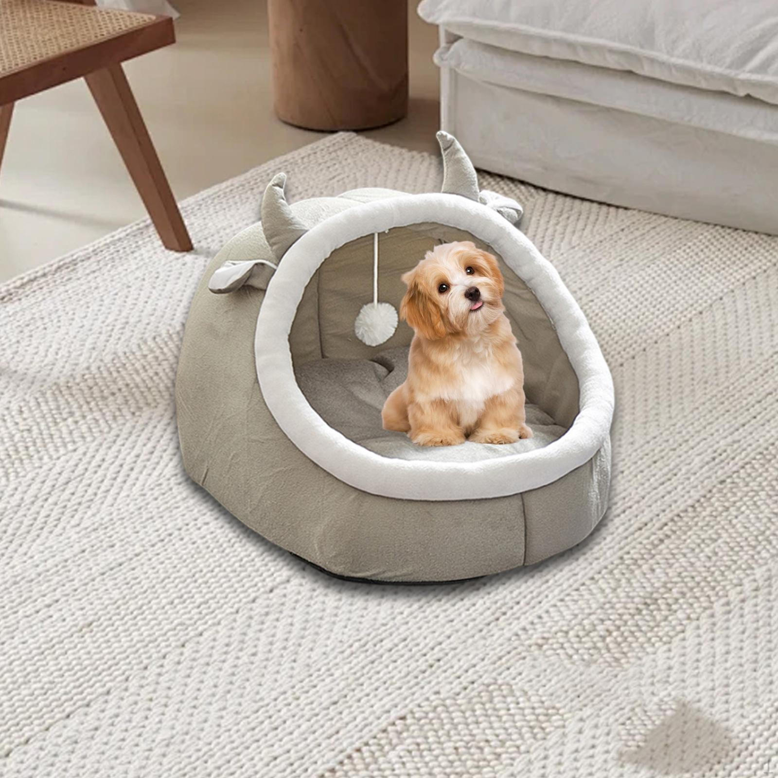 

Мультяшне ліжко для домашніх тварин. Кішка. Печери. Гніздо. Напівзакрита зручна будка з м ячем. Будинок для тварин. L_A