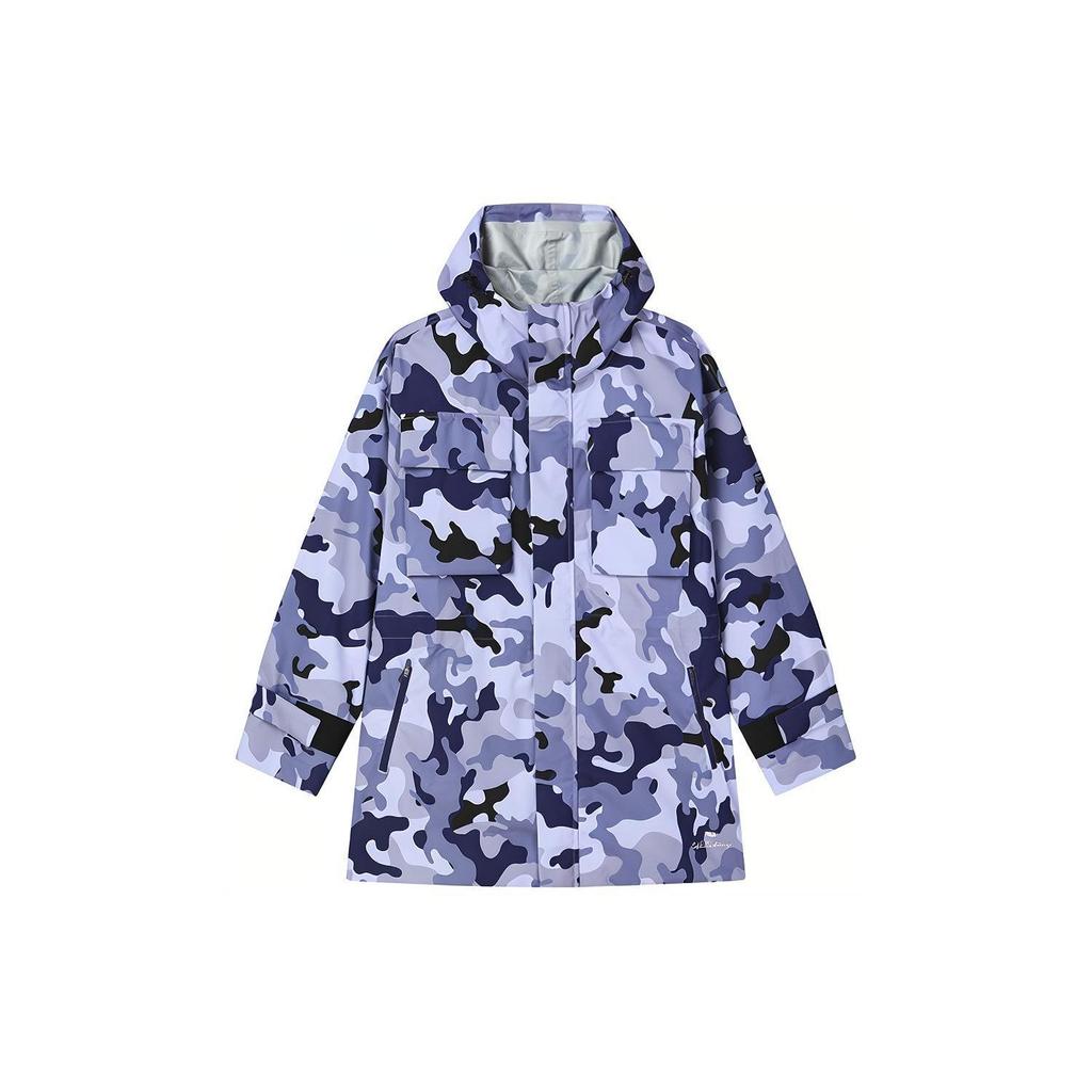 FILA Athletics Camouflage Full Print Woven Sports Hoodie Women outerwear Deep-Navy A11W131709F-NV