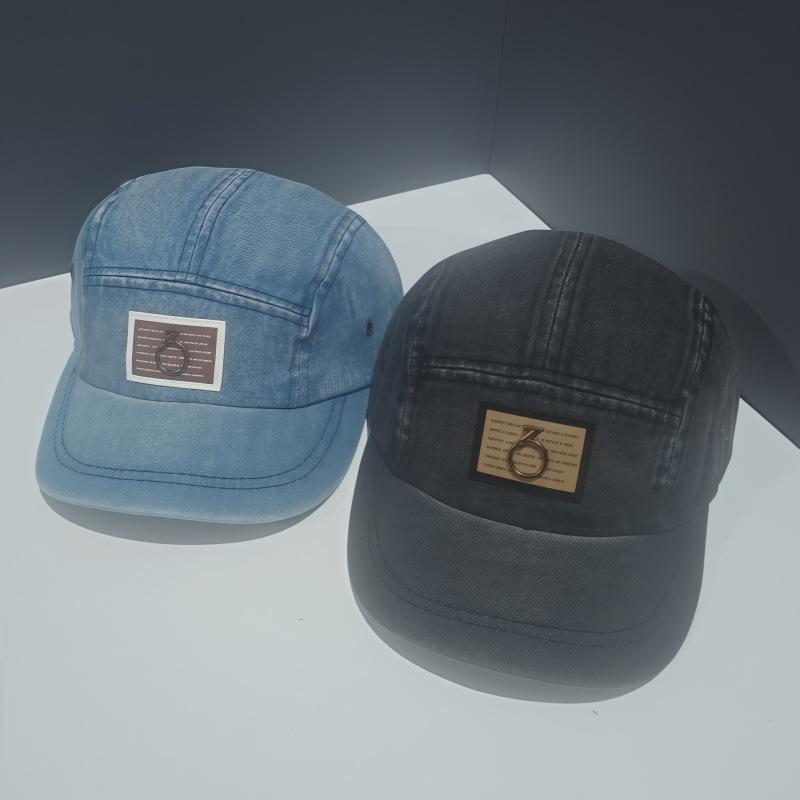 American retro cap men's and women's street hip-hop fashion sticker skateboard sun hat casual denim baseball cap