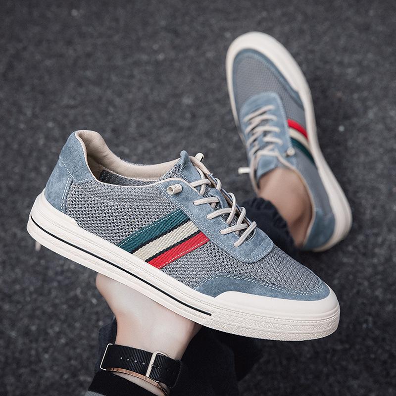 2025 spring and summer new mesh casual shoes men's fashion breathable board shoes student trend mesh men's shoes large top layer