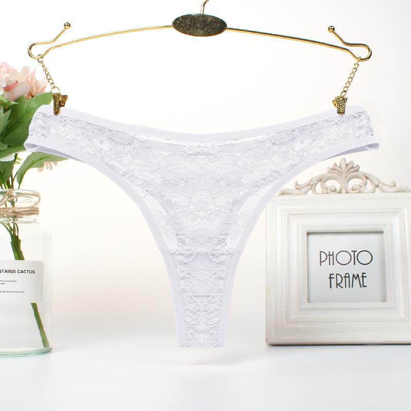 

Европейские и американские кружевные стринги: Сексуальное, с заниженной талией, соблазнительное и дышащее хлопковое нижнее белье для женщин XL белый