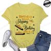 Birthday Squad Stepping with The Birthday Queen Design Womens TShirtsSquad Birthday Shirtsshort Sleeve Stepping Tee TShirts