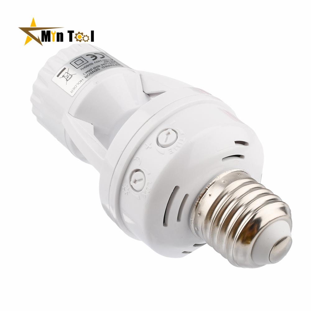 AC100-240V PIR Motion Sensor E27 Socket Converter Lamp Base Intelligent Switch Light Bulb Holder Infrared Sensor Switch