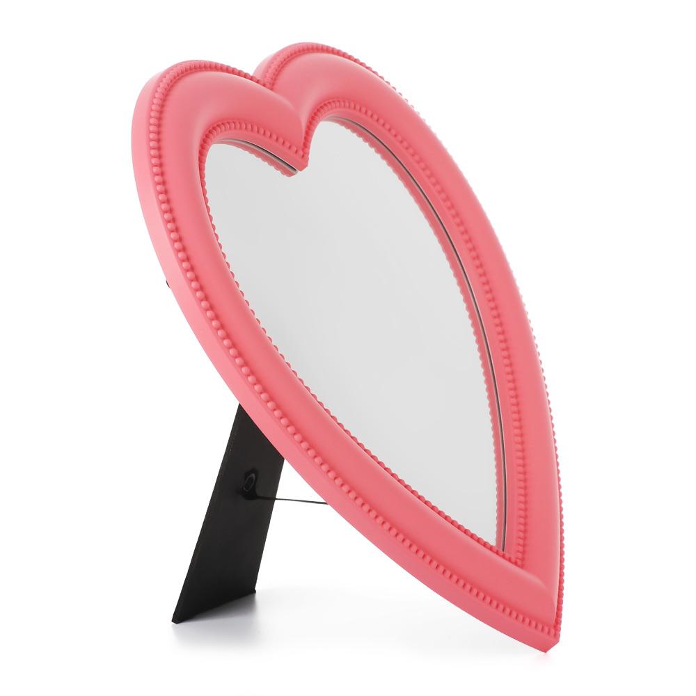 Portable Cute Wall hanging Women/Girls Makeup Mirror Cosmetic Mirror Heart Shaped Handheld