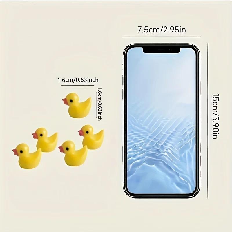 100 Pcs Mini Yellow Duck Ornament Miniature Figures,Tiny Duck,Resin,Handicraft,Micro Landscape, Home Decoration,