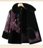 Warm Winter Fleece Coat for Elderly Women - Fur Collar, All-in-One Design