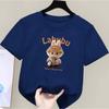 Cartoon Anime Labubu Printed T-shirt Women's Short-sleeved Loose Casual Top Couple Summer