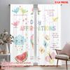 2pcs 2D Flat Printing Window Curtains Daily Affirmations Positive Vibes 100% Polyester Fabric Without Electricity Holiday