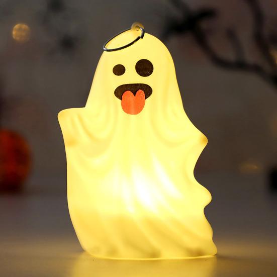 Svítící dekorace duch Halloween duch světlo strašidelný duch středový prvek závěsná ozdoba na stůl krbovou římsu skříňku stolní displej