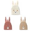 Corduroy Student Backpack With Embroidered Animal Pattern And Laptop Storage For Casual Travel