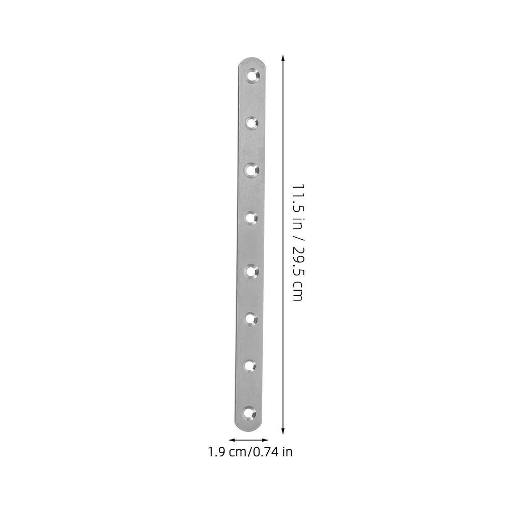 1Set Flat Mending Plate Straight Bracket Stainless Steel 12 Inch Repair Fix Furniture Wood Connection Support Plate Connector