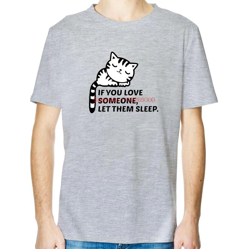 Sleeping Cat TShirt Funny Shirts Graphic Tee Tops TShirt New Arrival Goods High Quality Short Sleeve Tee Cotton Mens TShirts