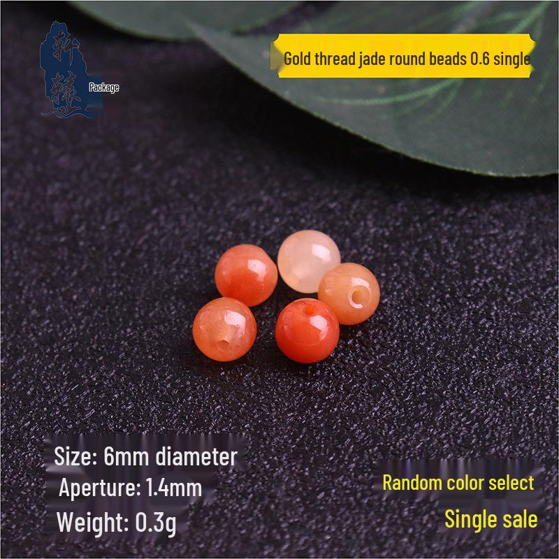Gold Silk Jade Wenge Beads: DIY Pumpkin Bead Bracelet, Necklace, Hand String, Pendant, Gift Spacer Beads.