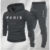 Mens Hooded Oversized Sweatshirt Set Long Sleeve Top Pants Casual Sportswear
