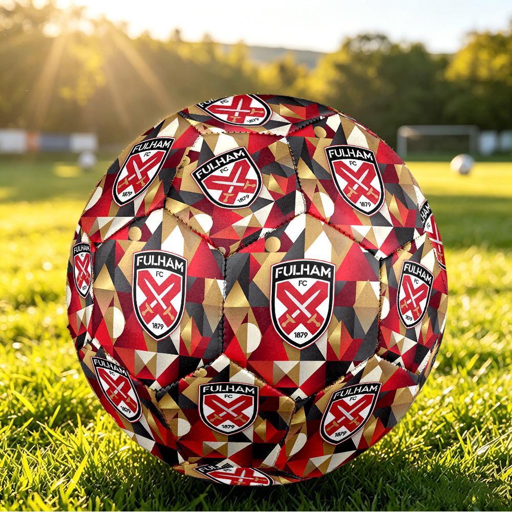 Fulham FootballPrinted Size 5 Soccer Ball, Anti Slip Adult Match Football Souvenir for Football Fans